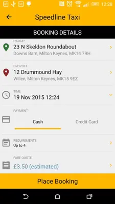 Speedline Taxi android App screenshot 1